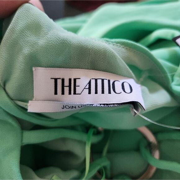 THE ATTICO Fujiko Midi Dress in Mint Green Size 38 US 0 Sleeveless Midi Slit - Picture 12 of 15